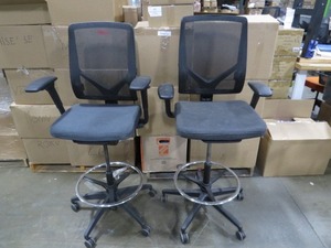 lot 43 image: 2 Chair Lot of Allsteel Mesh High Back Task Chairs