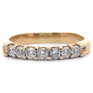 lot 20 image: 0.70 Carat Natural Diamond 7-Stone Slim Ring in 14k Yellow Gold VIDEO