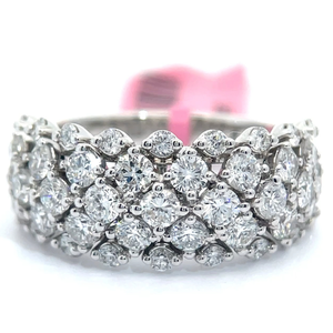 lot 14 image: NEW 2 Carat Diamond Cluster Ring in 14k White Gold w Report VIDEO