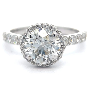 NEW! 2.91 Carat Pavé Diamond Halo Ring in 14k White Gold *VIDEO*