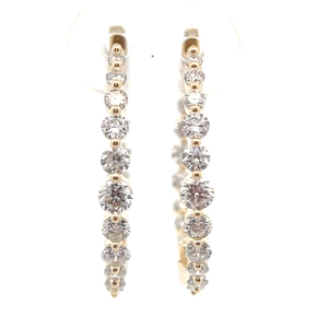 lot 18 image: NEW 1 Carat Diamond Inside-Out Hoop Earrings in 14k Yellow Gold VIDEO