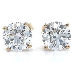 lot 11 image: NEW 2 Carat Diamond Round Brilliant Cut Four-Prong Martini Stud Earrings w Report VIDEO
