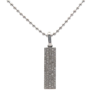 lot 37 image: NEW 0.50 Carat Pav Diamond Dog Tag Pendant Necklace VIDEO