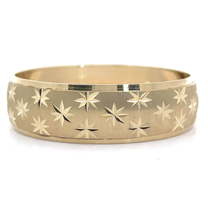 lot 22B image: Diamond-Cut Starlight Fancy Texture Ring in 14k Yellow Gold VIDEO