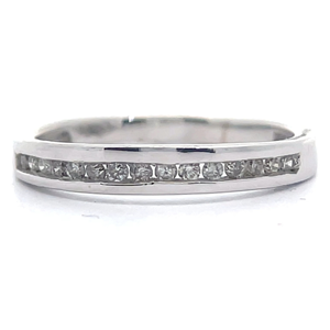 lot 19B image: Versatile 0.15 Carat Diamond Slim Stacking Ring in White Gold VIDEO