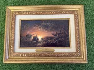 lot 211 image: Terry Redlin Sunset Harvest Personal Linen DesignPresentation Plaque