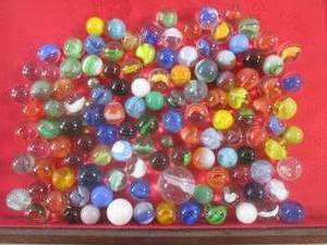 lot 2 image: (EC1) Jar of Assorted Vintage Marbl...