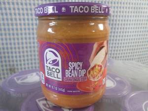 lot 158 image: (B-2) 12 Jars of Taco Bell Spicy Be...