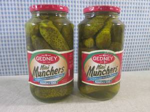 lot 187 image: (C-3) 2 Jars of Gedney Mini Muncher...