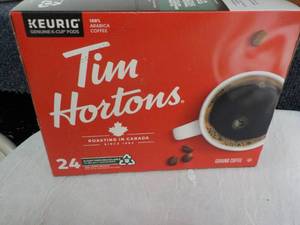 lot 114 image: Keurig Tim Hortons 24 ct Coffee Pod...