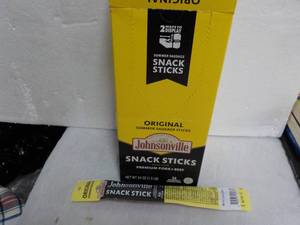 lot 163 image: 24 oz box Johnsonville Snack Sticks...