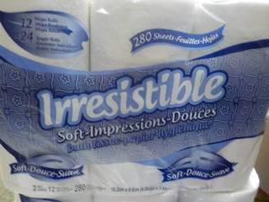 lot 242 image: 12 rolls 2 ply Irrestible Bath Tiss...