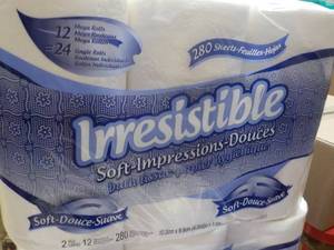 lot 243 image: 12 rolls 2 ply Irrestible Bath Tiss...