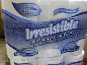 lot 245 image: 12 rolls 2 ply Irrestible Bath Tiss...