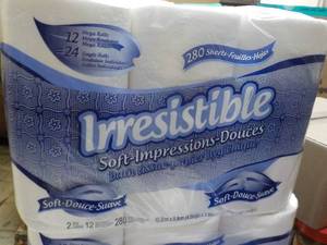 lot 246 image: 12 rolls 2 ply Irrestible Bath Tiss...