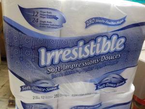 lot 247 image: 12 rolls 2 ply Irrestible Bath Tiss...