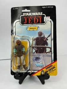 lot 15 image: Star Wars Return of the Jedi Action Figure Weequay with Weapon and Bubble & Cardback