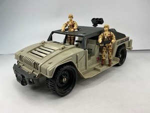 lot 21 image: 1989 G.I. Joe Hammer Attack Jeep with Two 1993 Duke Action Figures with One Weapon