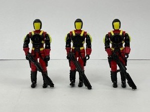 lot 37 image: Set of Three 1993 G.I. Joe Action Figures - Crimson Guard Commander with Weapons