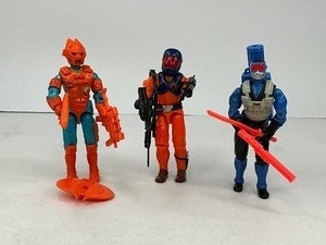 lot 52 image: Three 1990s G.I. Joe Action Figures - Alley Viper, Sonic Fighters, Snake Eyes