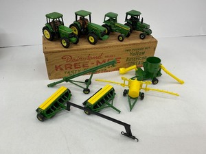 lot 24 image: 164 Scale Diecast John Deere Tractors with Accessories