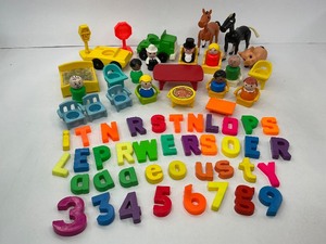 lot 78 image: Misc. Vintage Fisher Price Figures, Furniture, Megnet Alphabet & Numbers