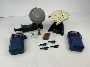 lot 107 image: Misc. Star Wars Lot - Two Chewbacca Bandolier Weapon Holders, Taco Bell Kids Meal Toys, Mirco Collection Figures, and 4 Common Weapons