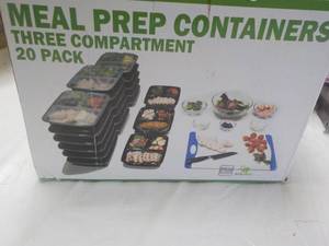 lot 133 image: Meal Prep Containers 3 Compartment ...