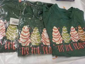 lot 135 image: 3 Tis the Season T-shirts size XL...