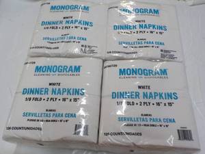 lot 231 image: 500 Monogram White Dinner Napkins...