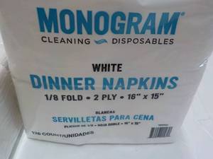 lot 232 image: 500 Monogram White Dinner Napkins...