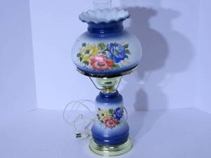 lot 164 image: Vintage ceramic light with globe (w...