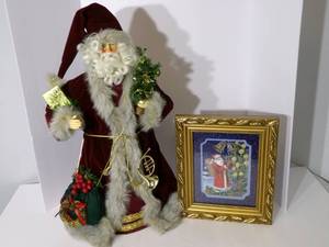 lot 57 image: Velvet Standing Santa w 8x10 Chris...