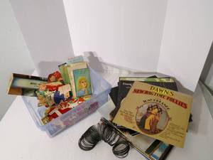 lot 58 image: Antique slinky, vintage recordss an...