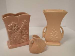 lot 8 image: Pink McCoy Vase 8 12  tall, Pink ...