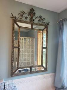 lot 92 image: Ornate Uttermost Venetian Mirror with Cartouche Top Wall Mirror