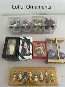 lot 176 image: Collection of Assorted Christmas Ornaments Including Handcrafted Egyptian and German Designs