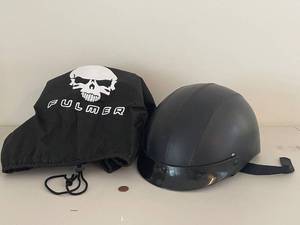 lot 212 image: Fulmer Motorcycle Helmet with Skull Design and Protective Cover