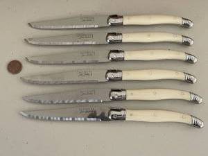 lot 246 image: Set of 6 Laguiole Jean Dubost Serrated Steak Knives