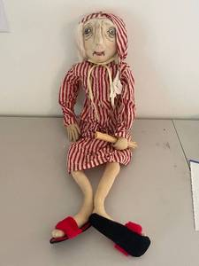 lot 251 image: Handcrafted Joe Spencer Primitive Doll - Ebenezer Scrooge