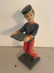 lot 257 image: Vintage Bellhop Butler Statue Art Deco Style