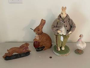lot 261 image: Collection of 4 Handmade Animal Figurines - Easter Theme
