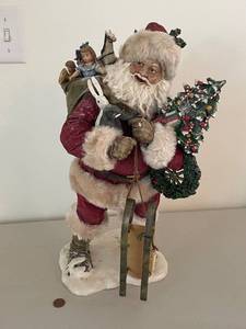 lot 262 image: Department 56 Santa Figure with Toys and Christmas Tree