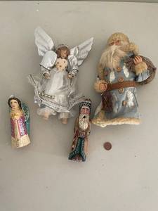 lot 263 image: Collection of Handcrafted Holiday Figurines