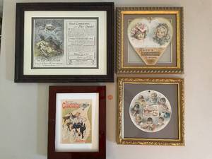 lot 319 image: Set of 4 Vintage Framed Collectible Advertisements