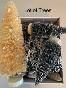 lot 328 image: Assorted Lot of Decorative Bottle Brush Trees for Holiday Decor