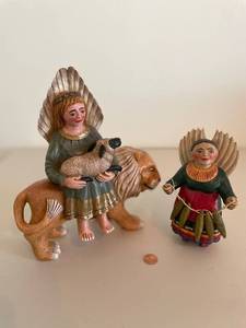 lot 331 image: Handcrafted Wooden Angel Figurines Set by Leo R. Smith