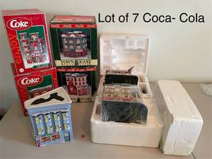 lot 344 image: Lot of 7 Coca-Cola Town Square Collection Buildings