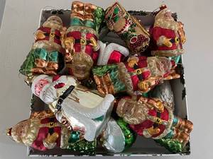 lot 382 image: Set of 12 Vintage Santa Claus and Train Ornaments