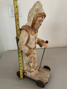lot 390 image: Vintage Bethany Lowe Santa Claus Figure on Wheels